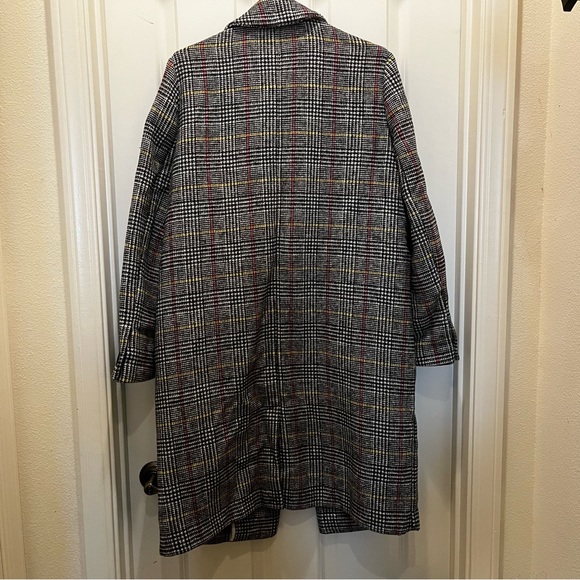 TOPSHOP Gray Tartan Coat - Picture 2 of 4